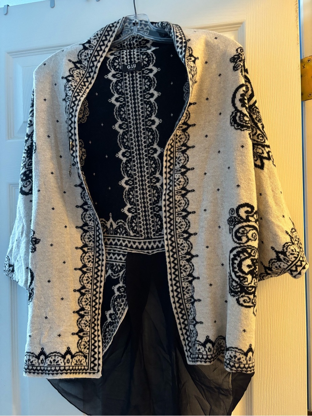 G.LU Italia Open-Front Cardigan Sweater Viscose, Wool & Cashmere Blend XL